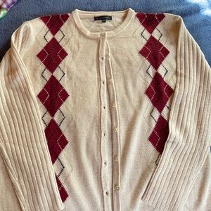 Pierri New York Argyle print sweater size 3X
